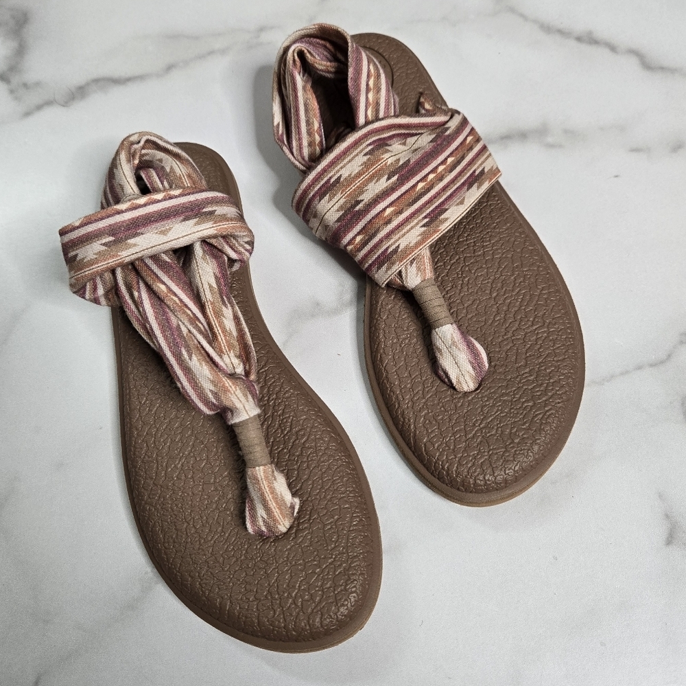 Sanuk Womens Yoga Sling Sandals Size 5 Brown
